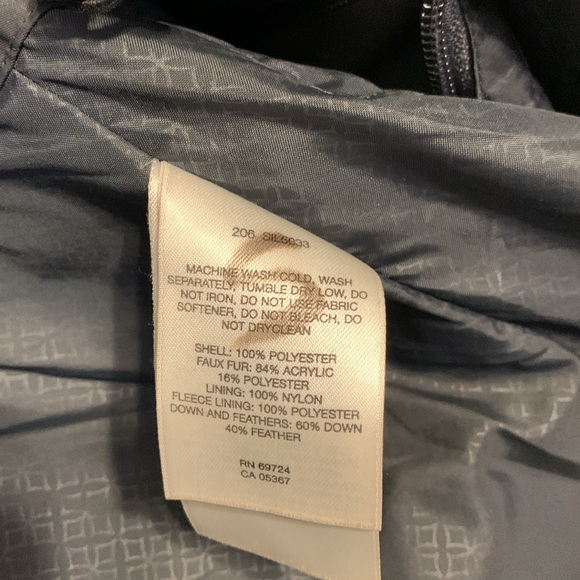 Long Quilted Down Filled Coat with Faux Fur lined hood - Picture 3 of 7